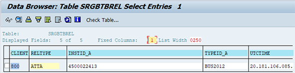 SRGBTBREL Connection In Gos Detail